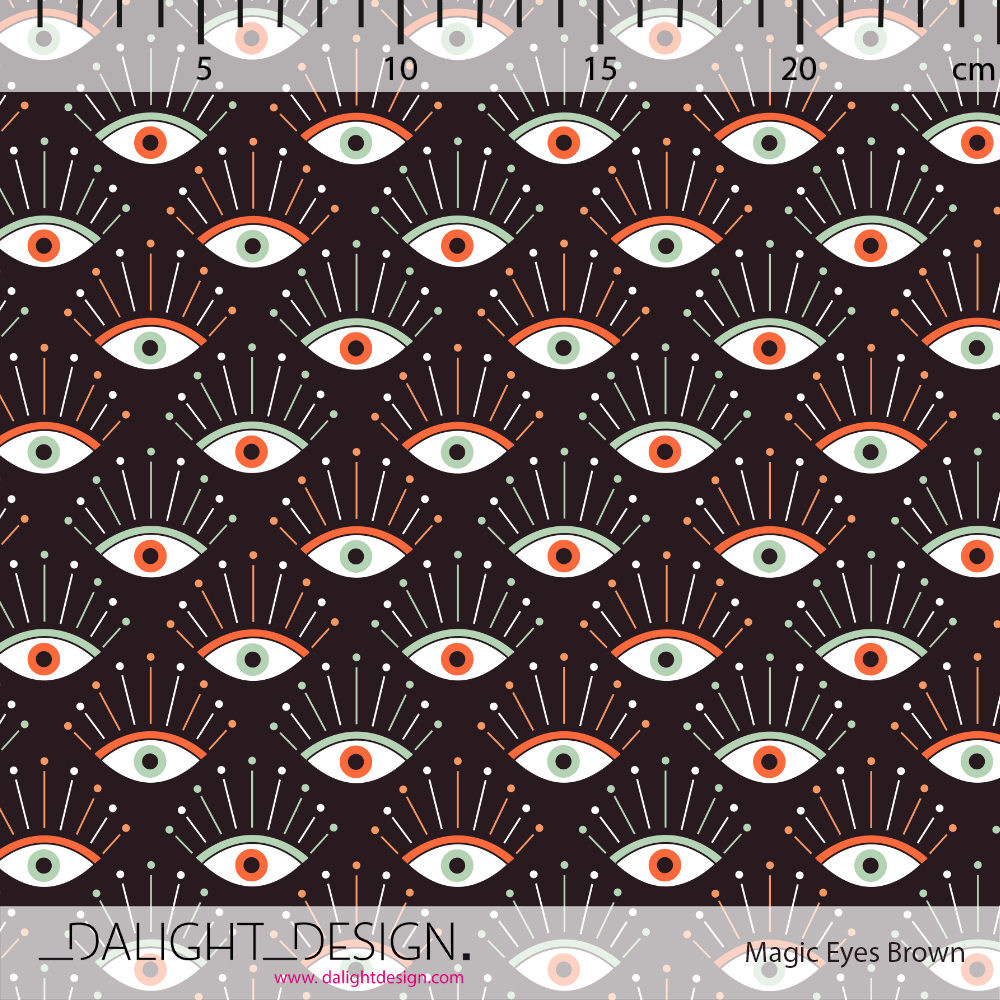Bio Webware Stoff - Magic Eyes Midnight Brown - DalightDesign, braun, Abstrakt, 100% Bio-Baumwolle Bio Webware Stoff - Magic Eyes Midnight Brown - DalightDesign, braun, Abstrakt, 100% Bio-Baumwolle