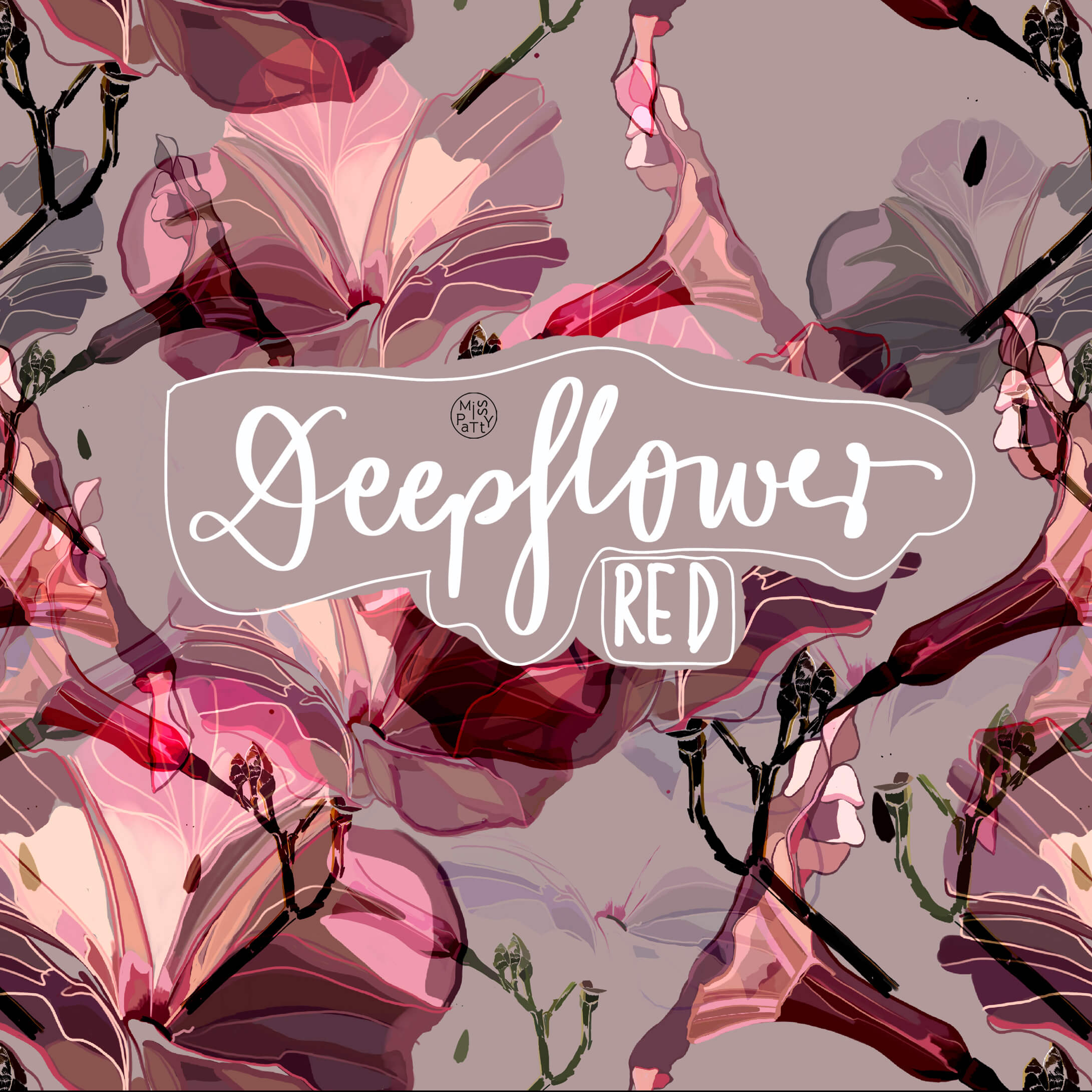Bio Webware Stoff - Deepflower red - MissPatty, Floral & Blumen, Blätter & Ranken, lila, 100% Bio-Baumwolle Bio Webware Stoff - Deepflower red - MissPatty, Floral & Blumen, Blätter & Ranken, lila, 100% Bio-Baumwolle