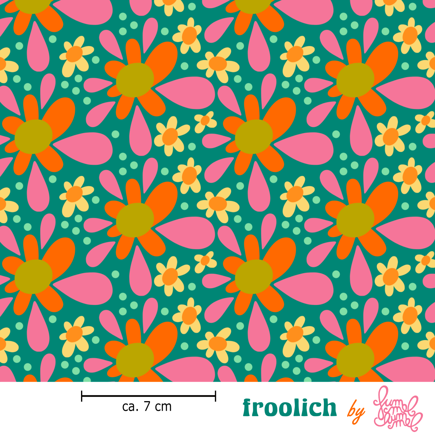 Bio Stoff - Froolich Petrol von Fummelhummel in petrol Bio Stoff - Froolich Petrol von Fummelhummel in petrol