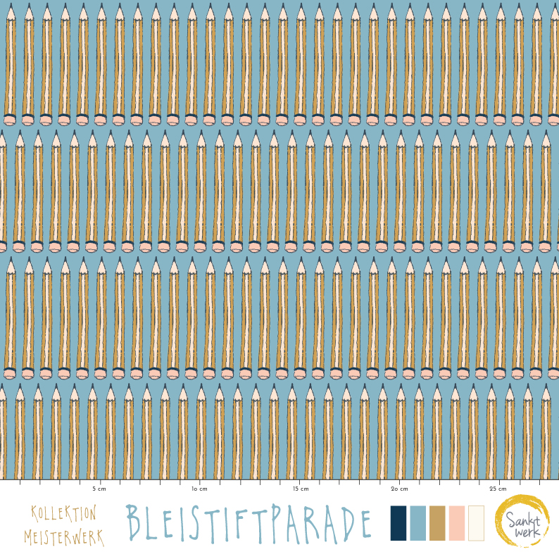 Bio Stoff - Bleistiftparade von Sanktwerk in türkis