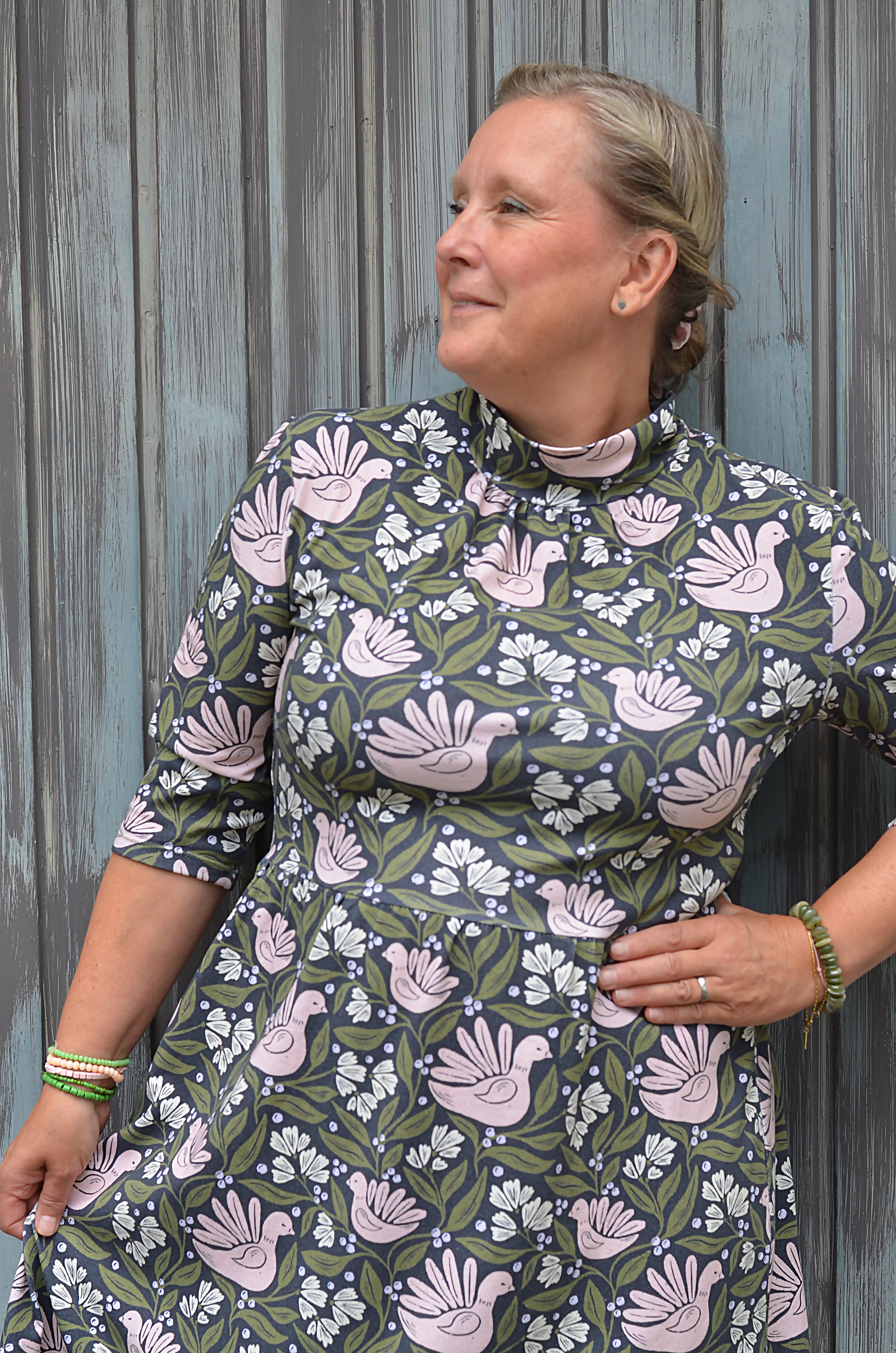 Organic fabric  - Birds of Paradise night