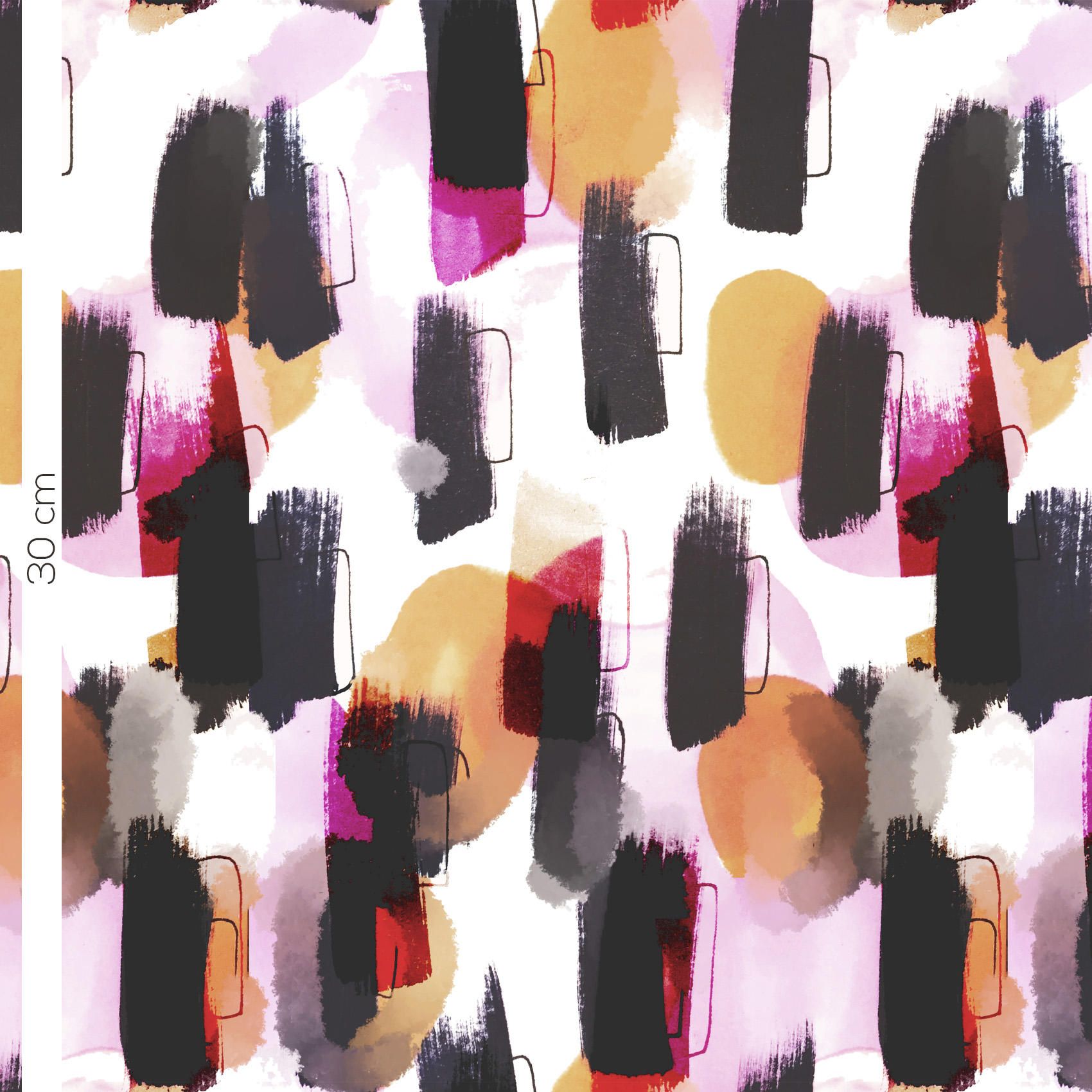 Bio Webware Stoff  -  Poppystripe  - Enemenemeins, weiß, Streifen, bunt, Punkte, schwarz, 100% Bio-Baumwolle