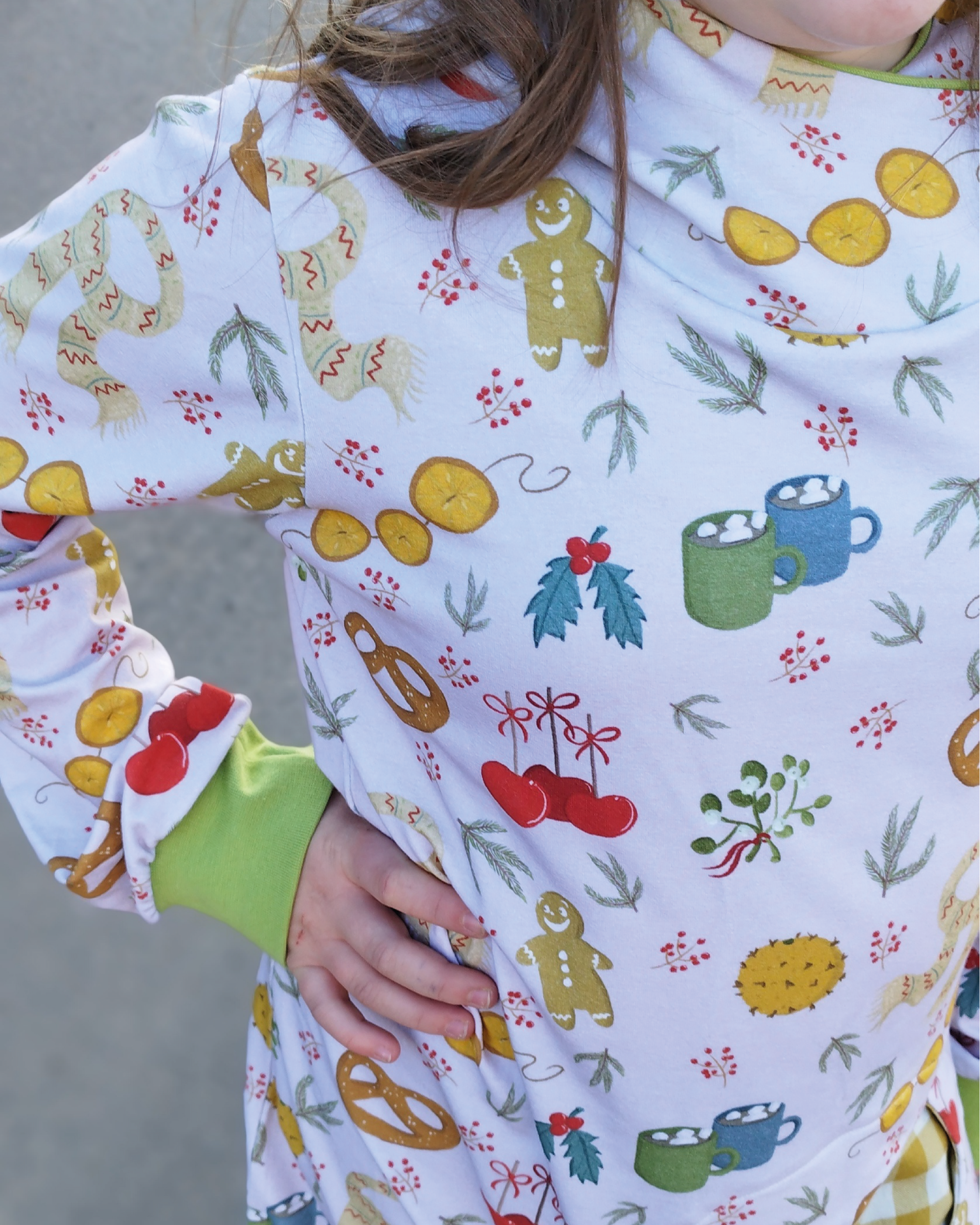 Bio Stoff - Adventfreude weiß groß von Benito Und Maus Illustrations in creme