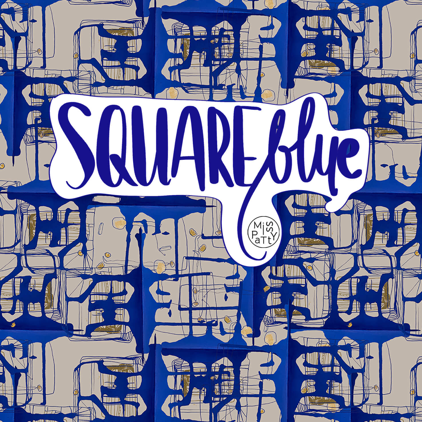 Organic fabric  -  Squareblue