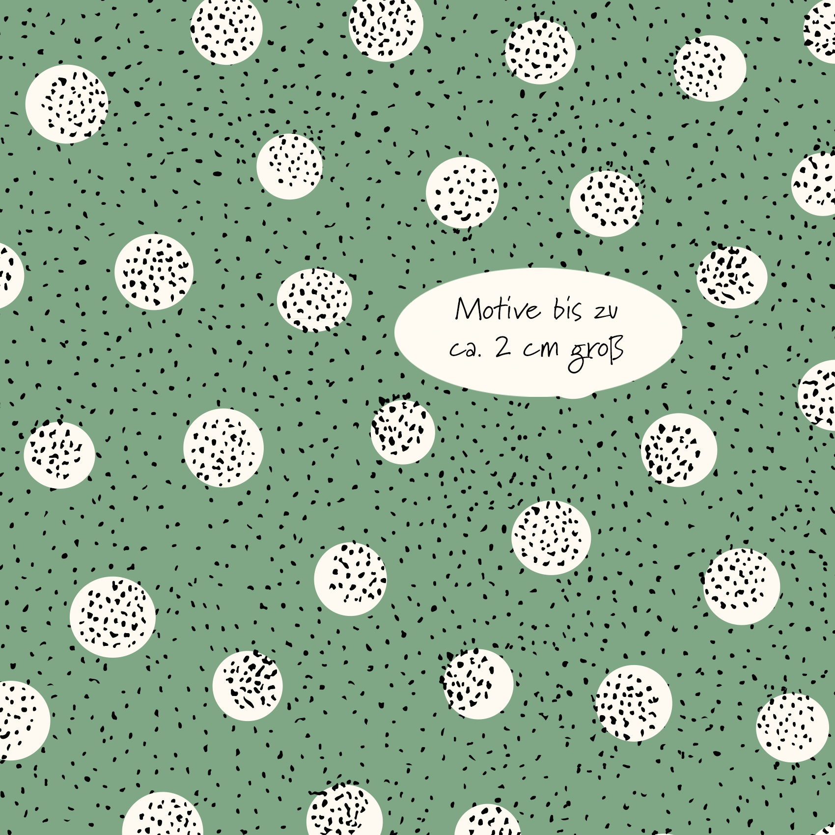 Bio Stoff  -  Tausend Tupfen grün