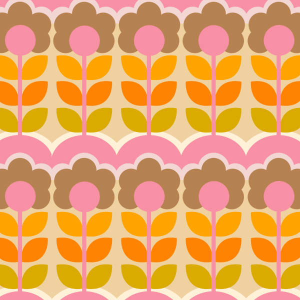 Organic fabric  - Bluumen pink