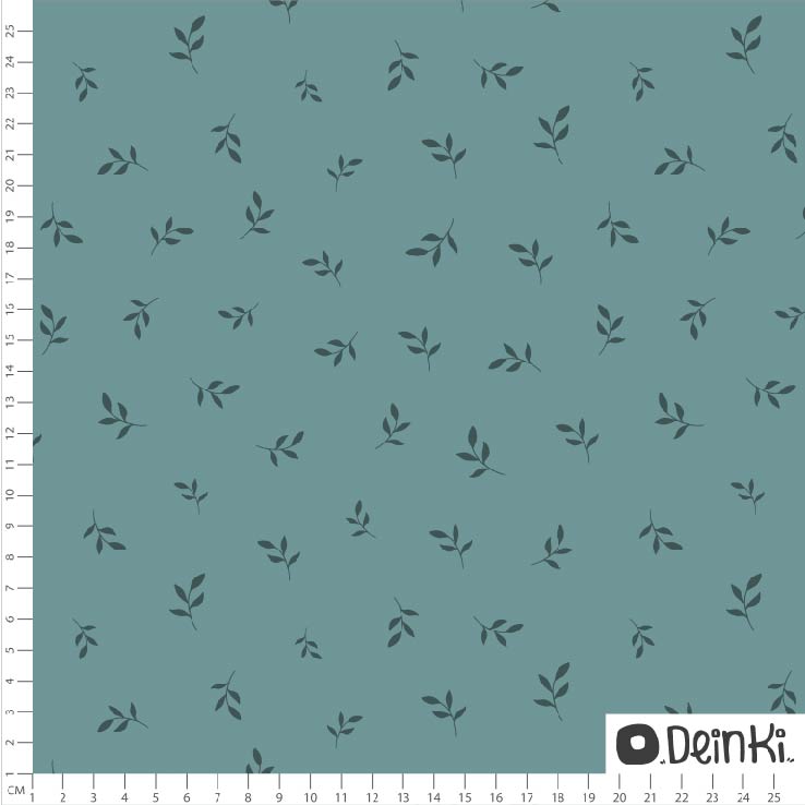 Bio Fabric - Leaves by Deinki in petrol