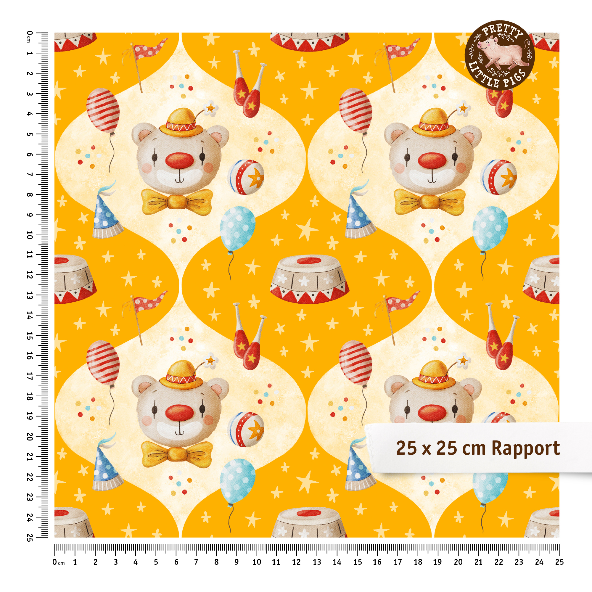 Bio Stoff - Vintage Circus Clown gelb