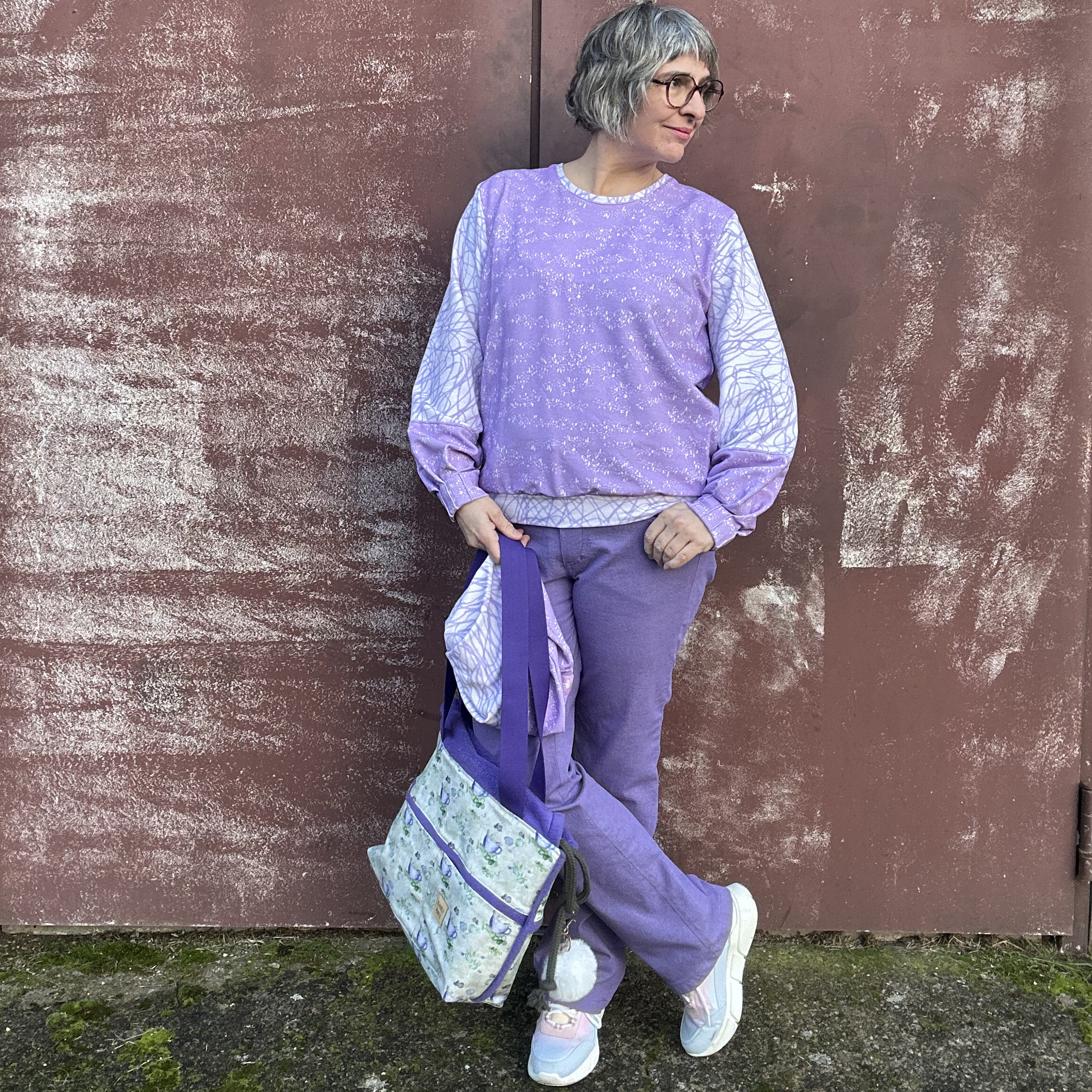 Bio Stoff - Schneegestöber creme, frostyflieder