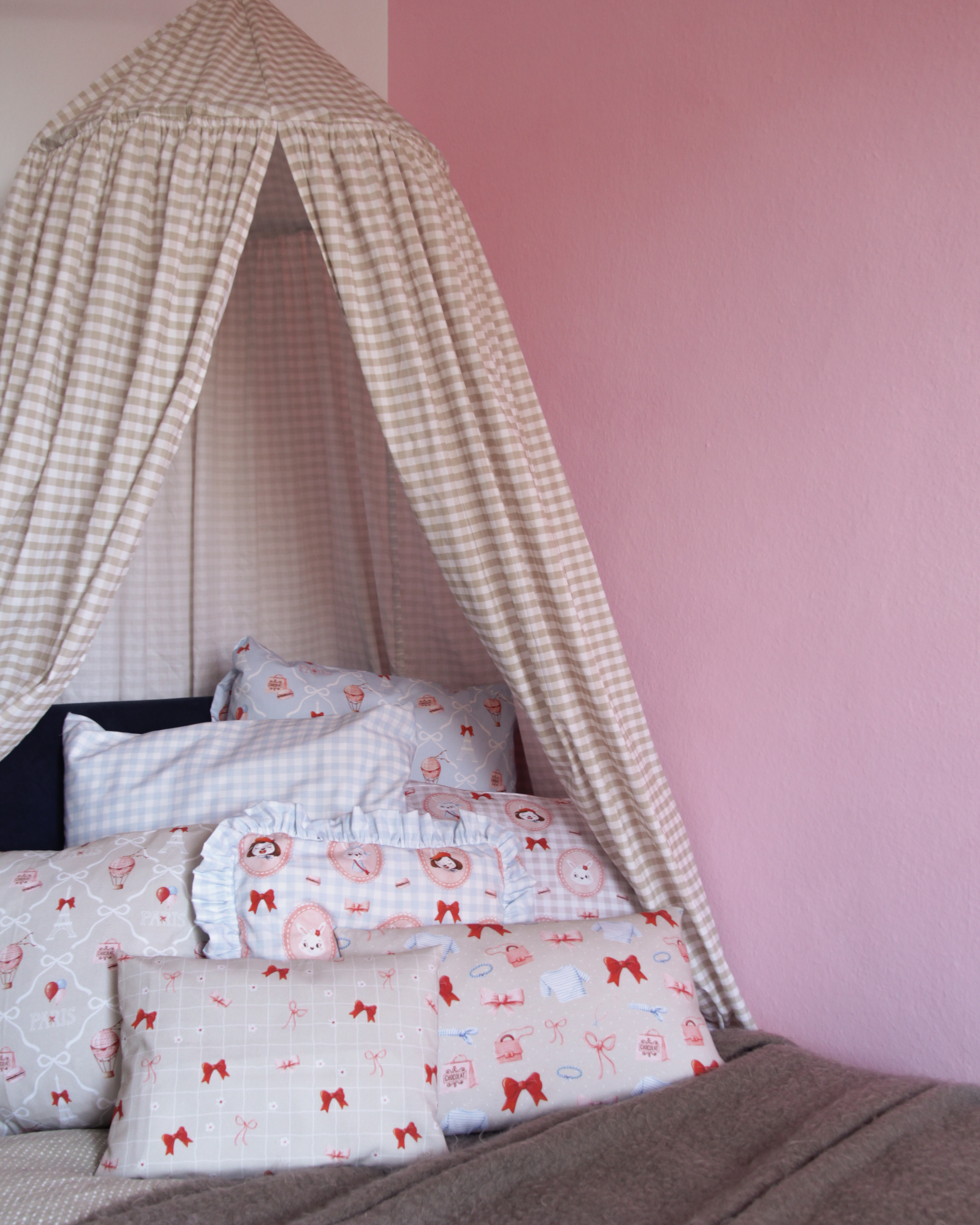 Scuba Stoff  - Süße Abenteuer Shoppingtour hellblau