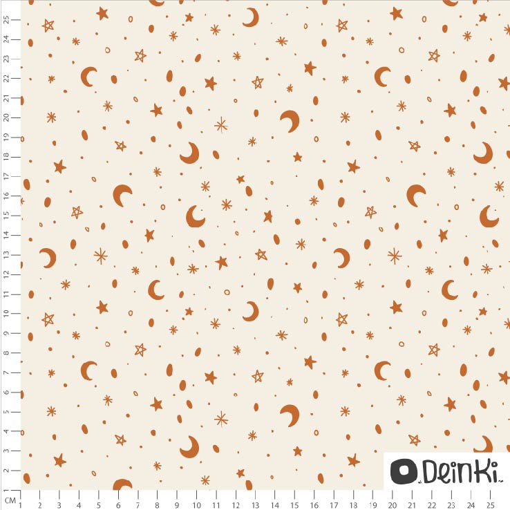 Mond und Sterne Creme Orange