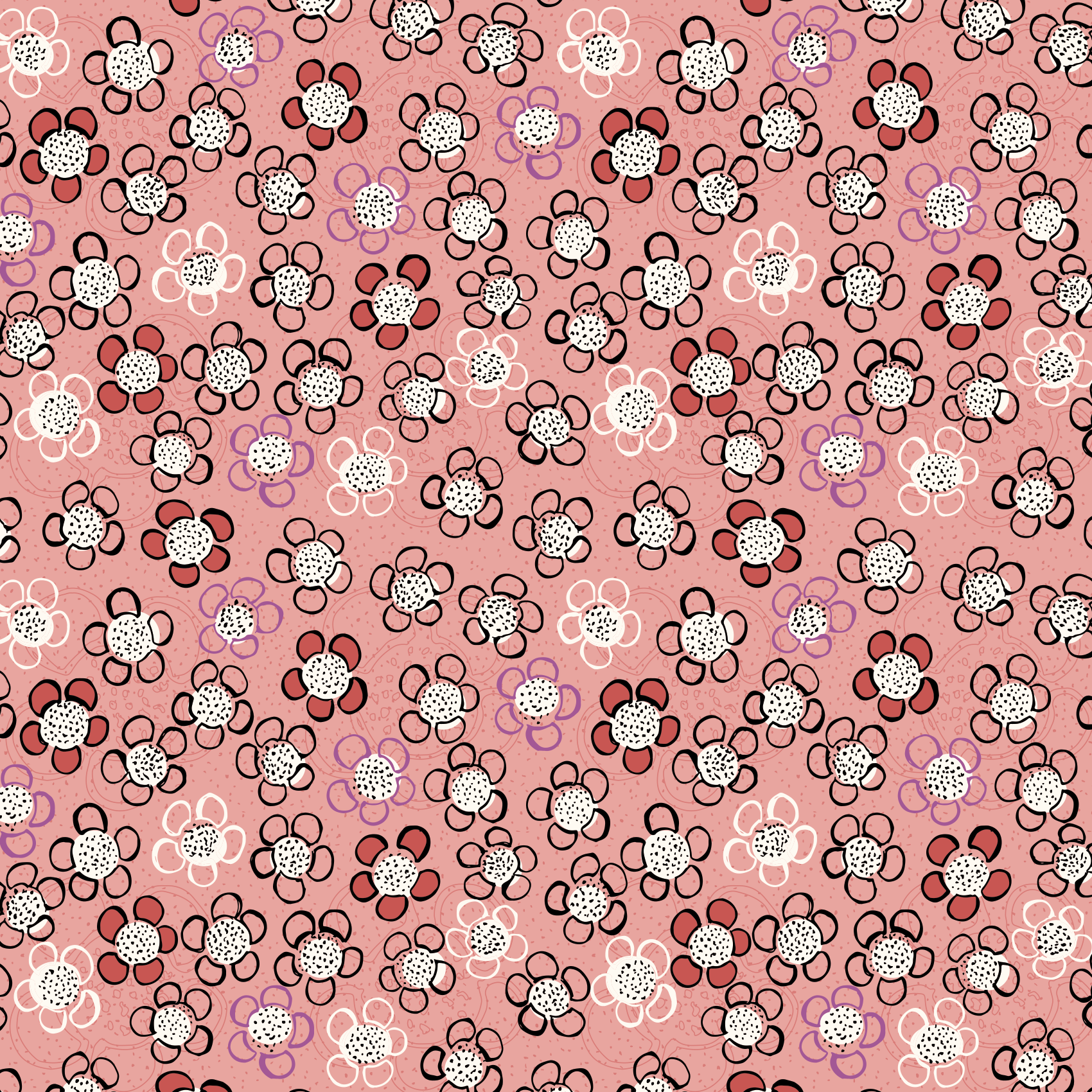 Bio Stoff  -  Tausend Blümchen pink