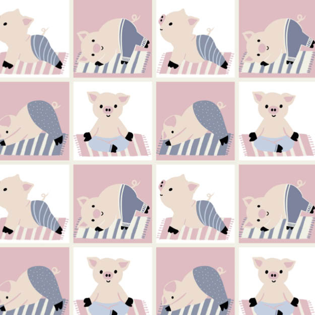 Organic fabric - Yoga Day pink- misspeppels