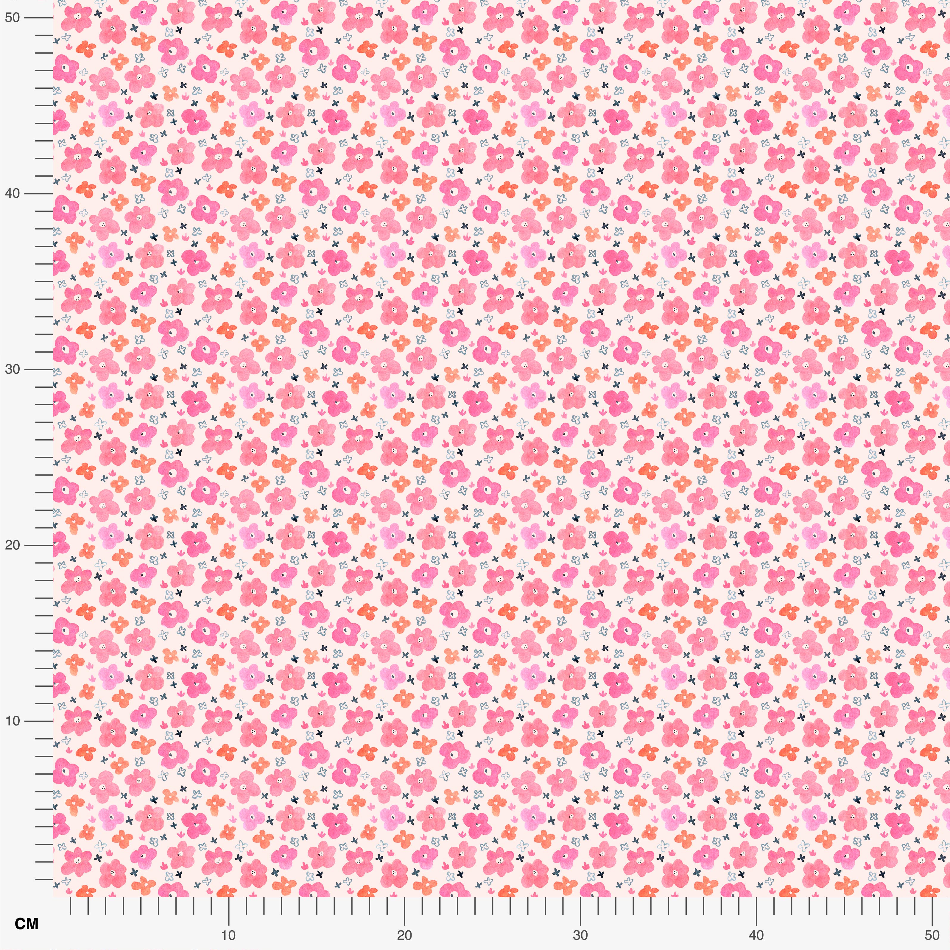 Organic fabric - Happy Flower Girl pink - Kristin Tessen