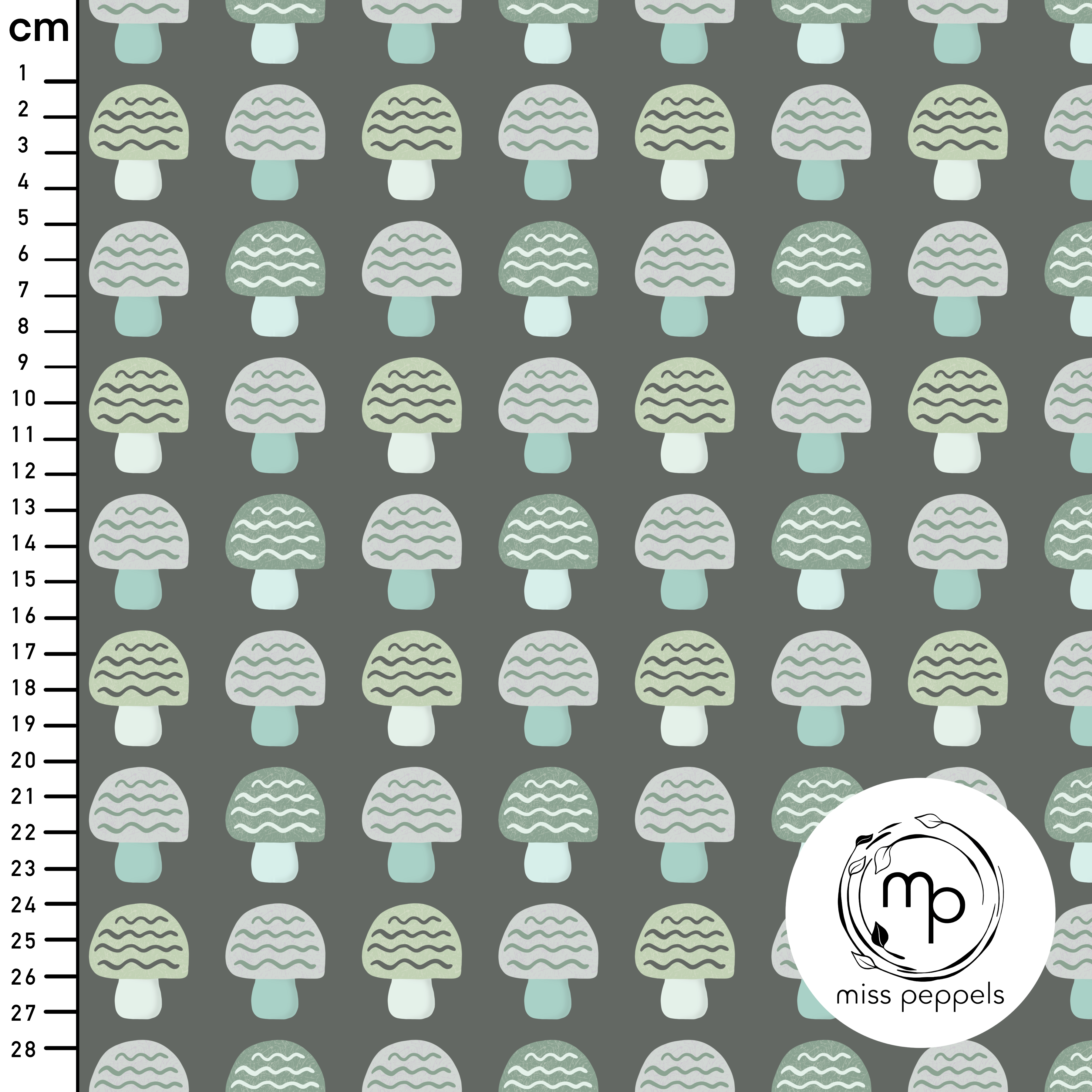 Bio Fabric - Mushroom Field Green2 by misspeppels in gray