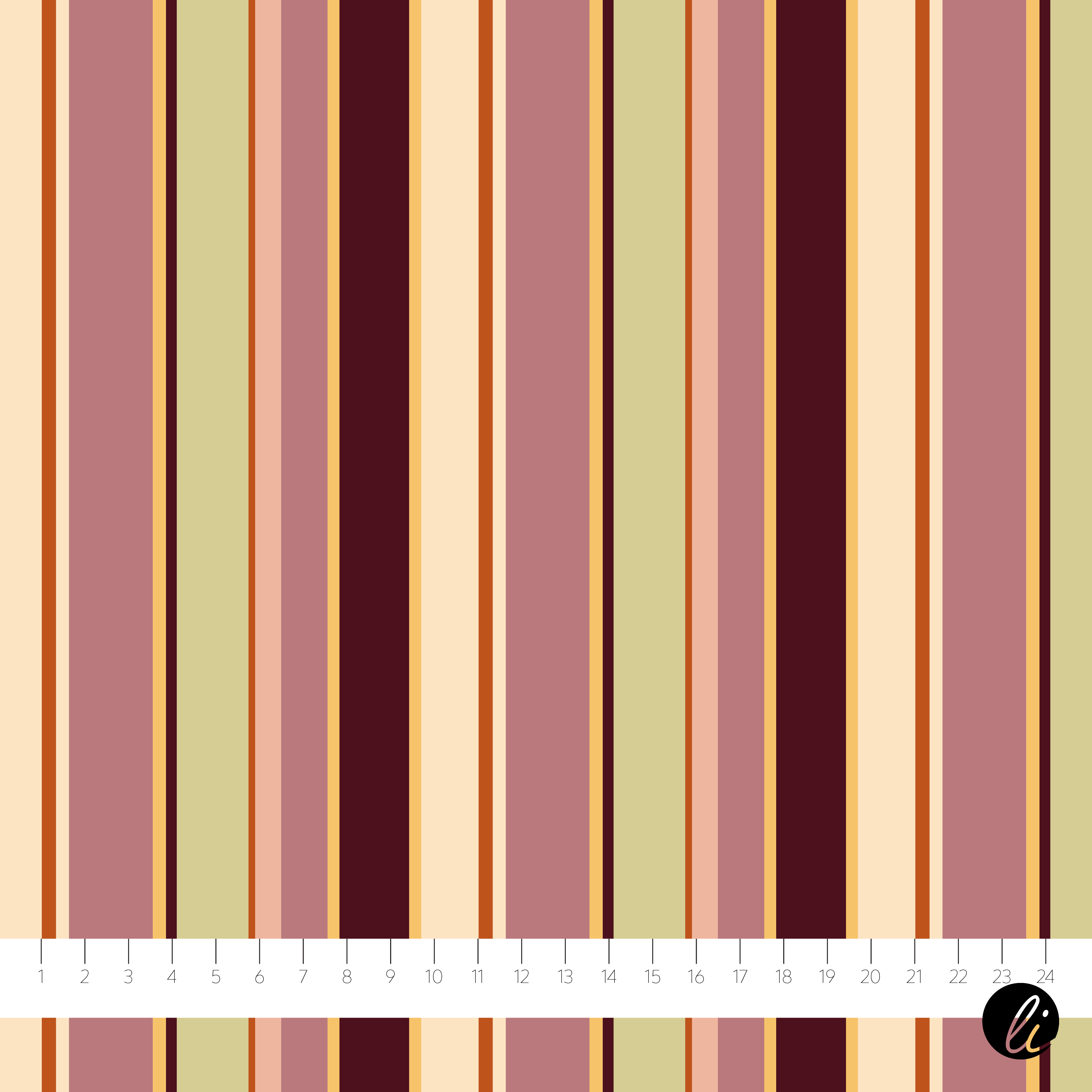 Organic Fabric - Retrospirit Stripes mauve