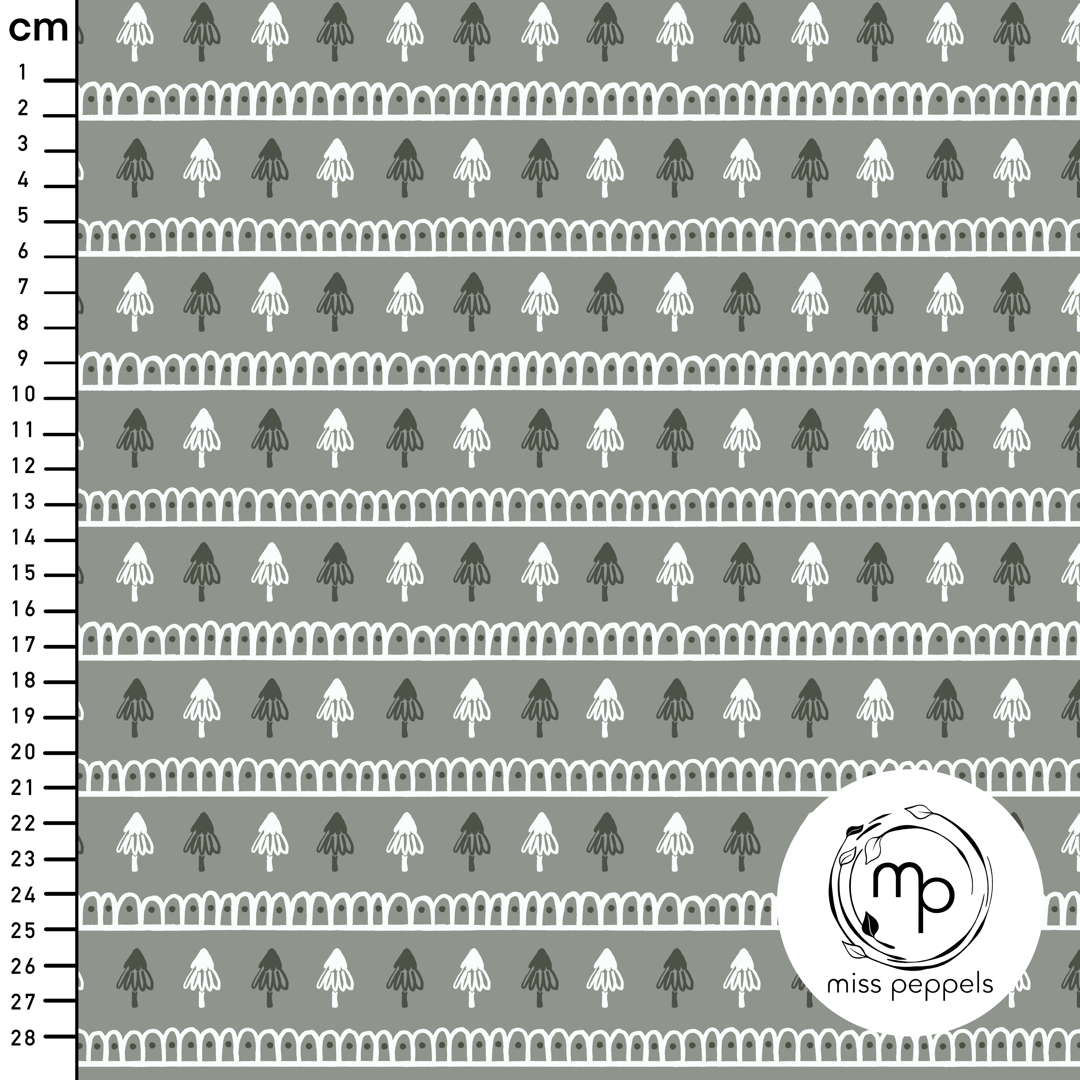 Organic Fabric - Pine Tree Row green