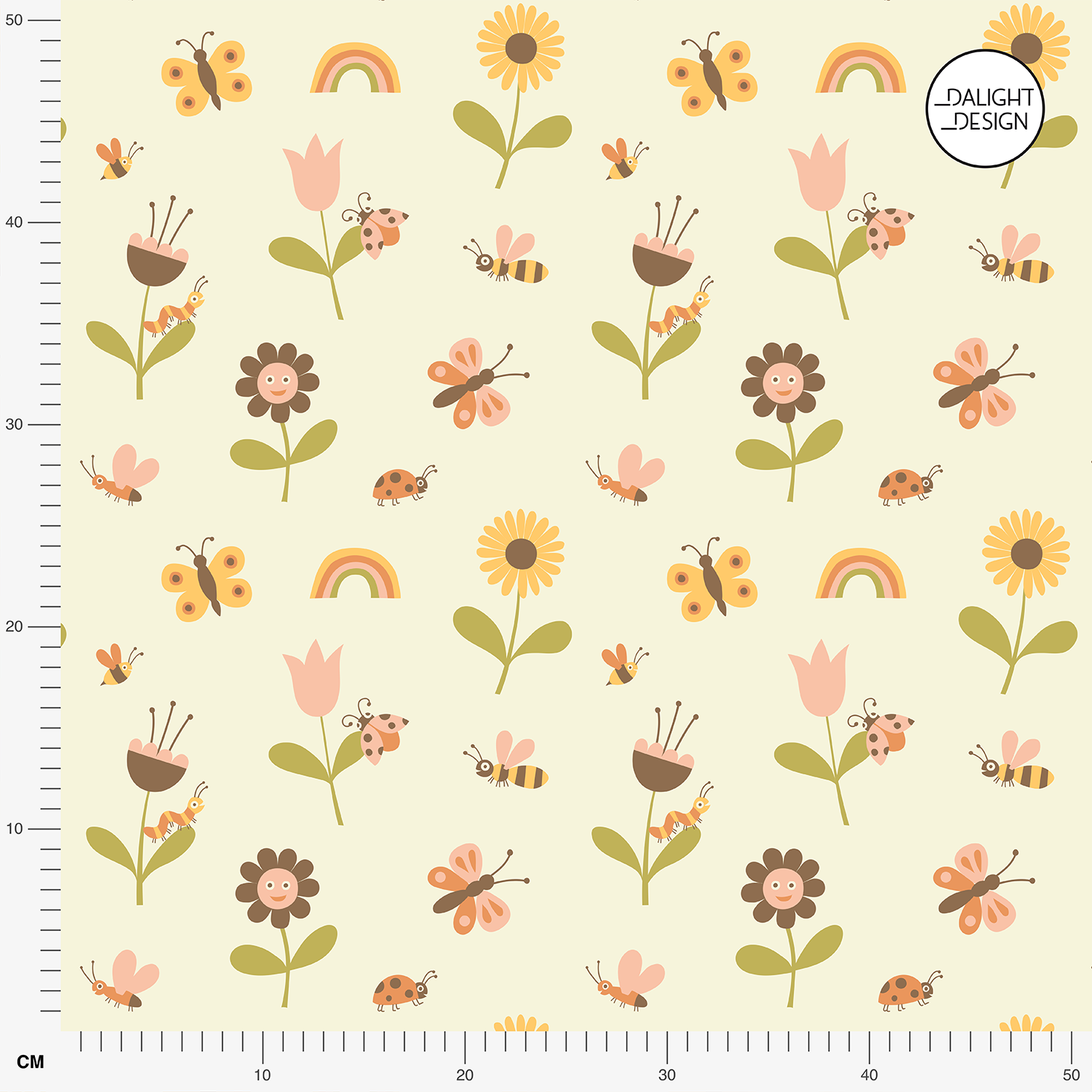 Bio Stoff - Sommerwiese hellgelb