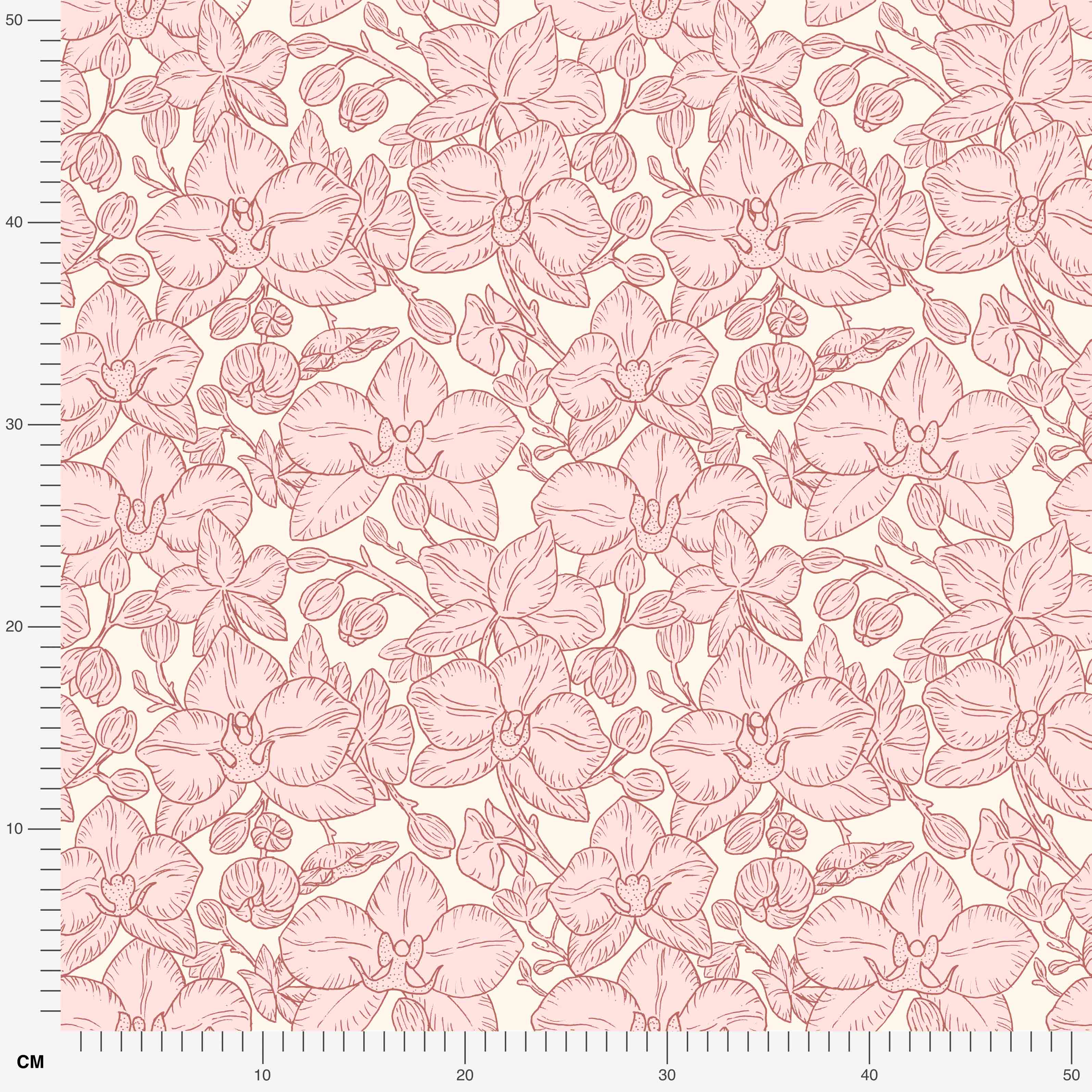 Bio Stoff  - Orchideenliebe Blütenherz rosa