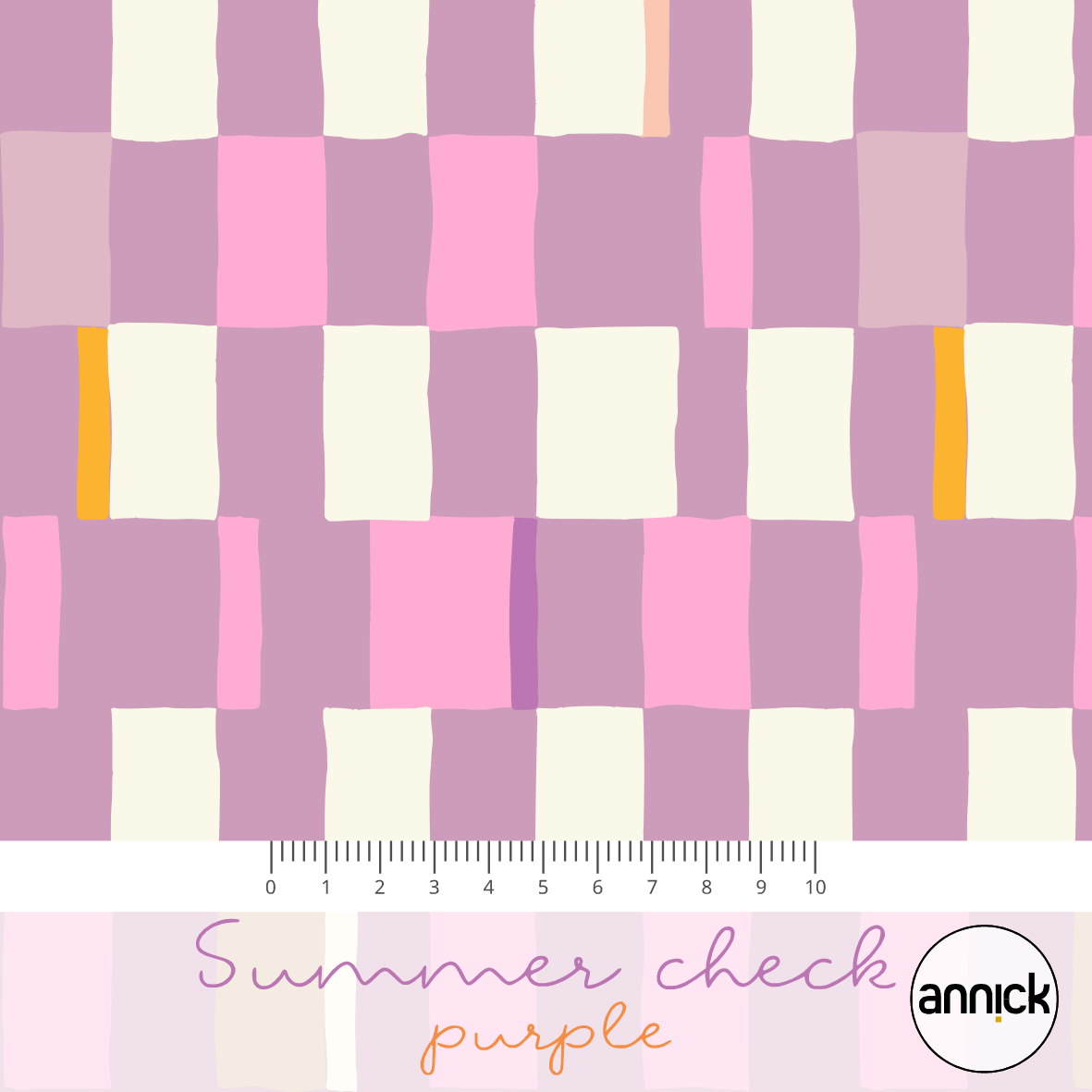 Bio Stoff  -  Summer Check Purple  - Annick, Kariert, Abstrakt, lila