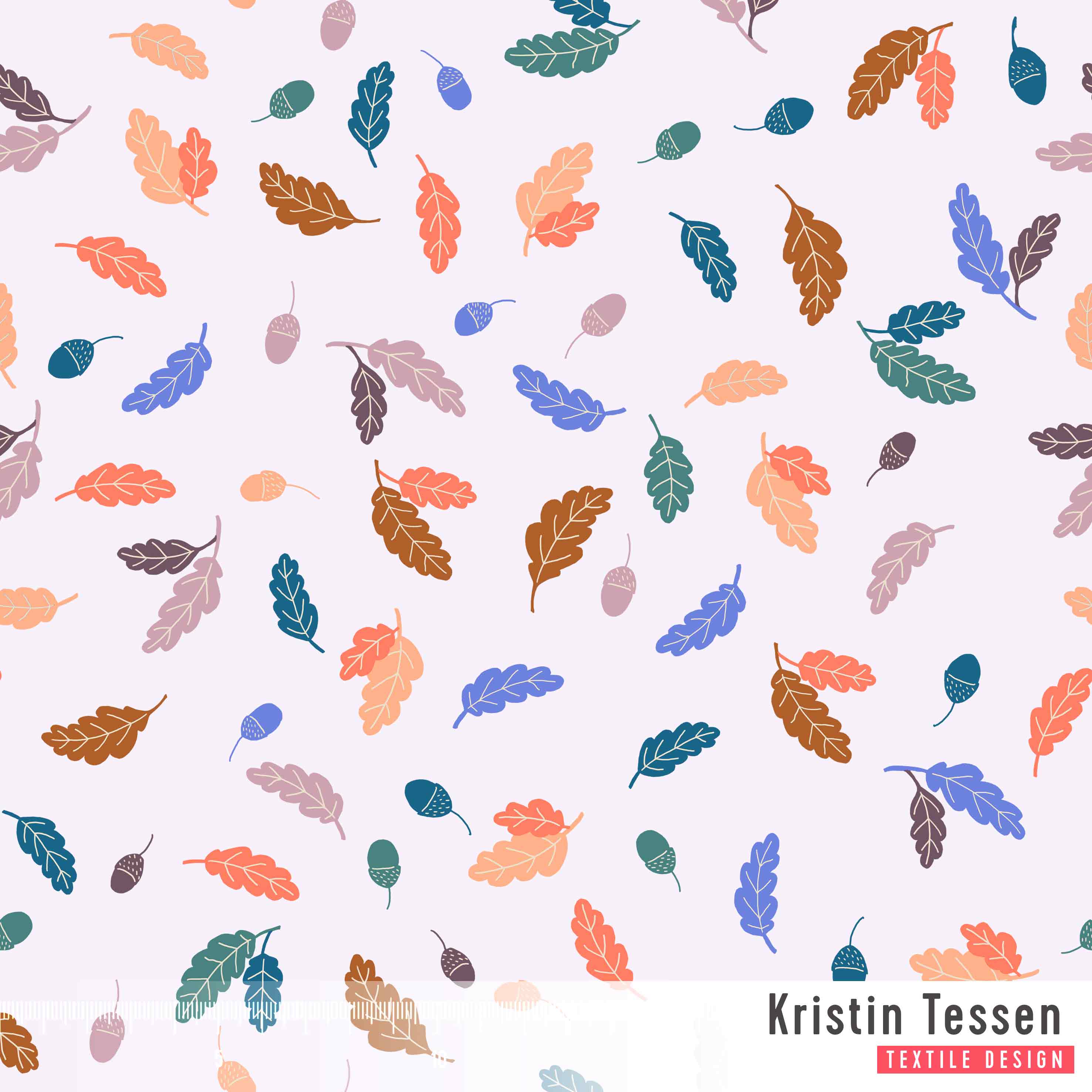 Bio Stoff - Bunte Eicheln Flieder von Kristin Tessen in lila