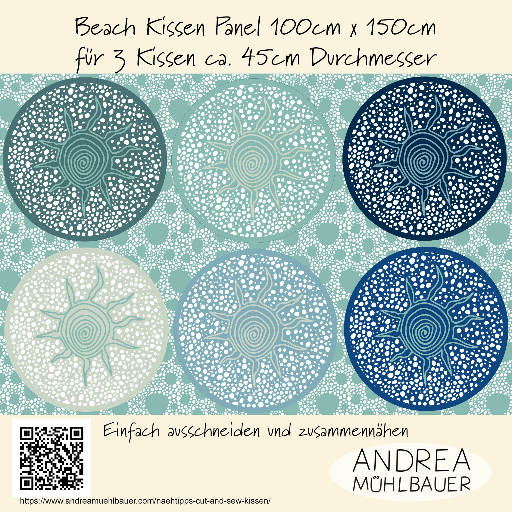 Bio Fabrics - Beach Party Pennant Whales by Andrea Muehlbauer in blue