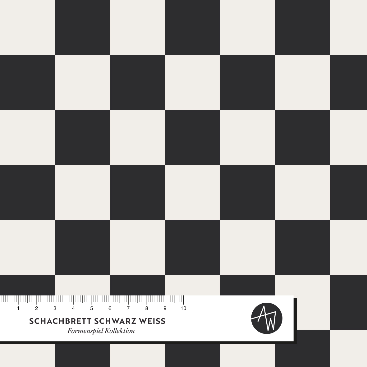 Bio Stoff - Formenspiel Schachbrett Schwarz Weiss von Alexandra Weise in schwarz und weiß