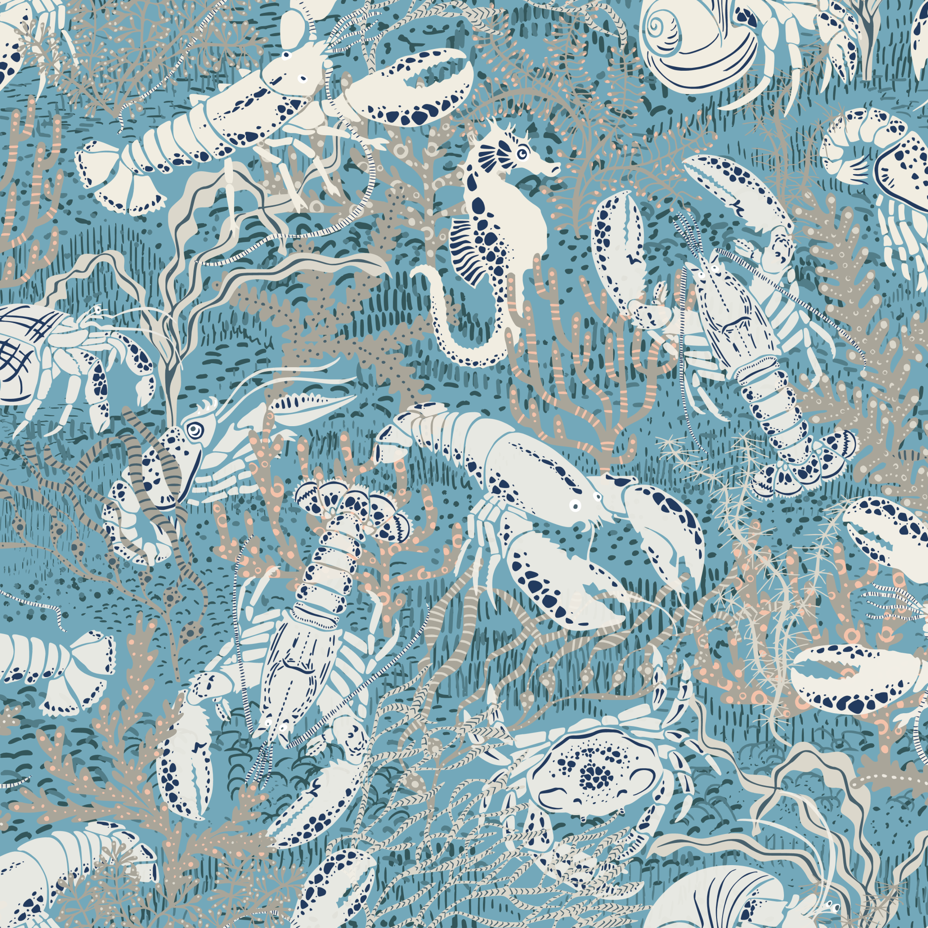 Organic fabric - Lobster teal