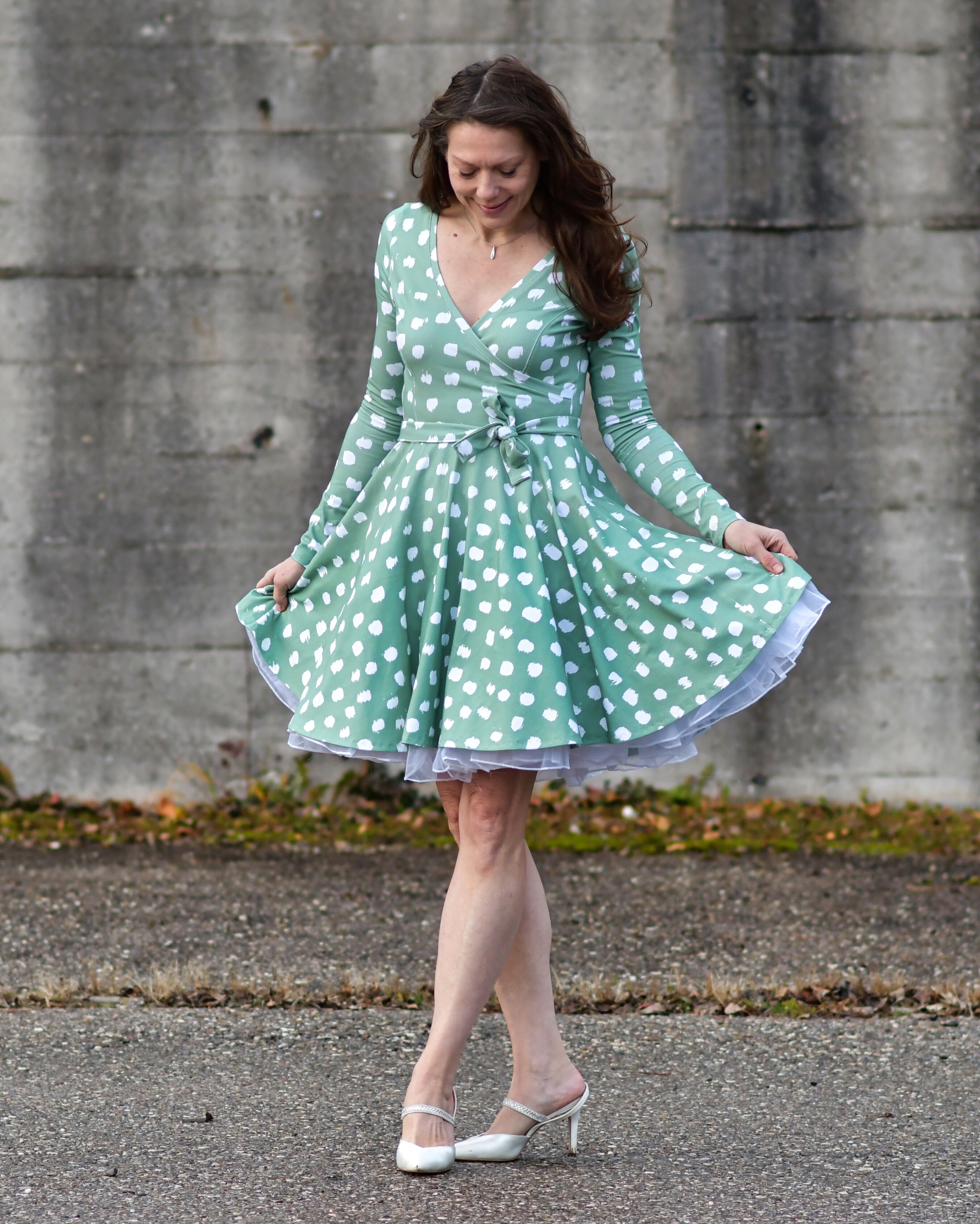 Bio Stoff - Schneetupfen hellgrün