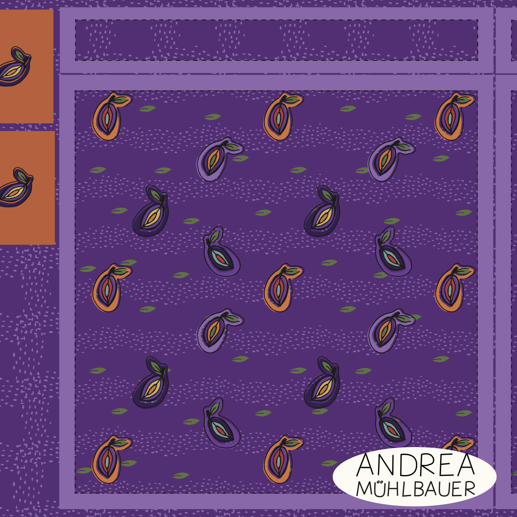 Bio Fabric - Market Bag Plums by Andrea Muehlbauer in purple