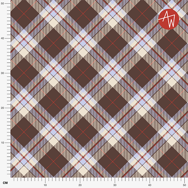 Organic fabric  - Cozy Diagonal Plaid brown - Alexandra Weise