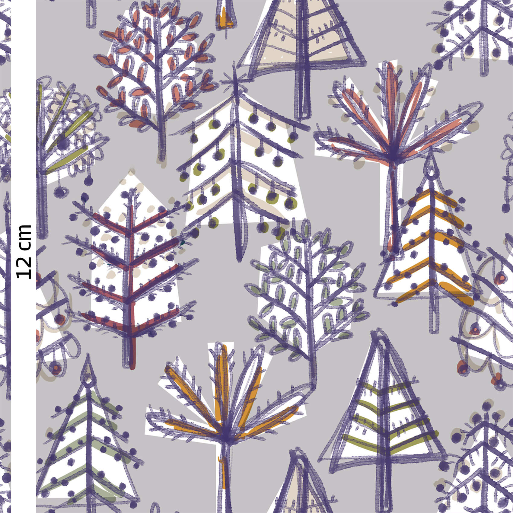 Bio Stoff  -  Weihnachtswald grey