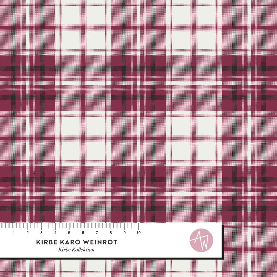 Bio Fabric - Kirbe Karo Bordeaux by Alexandra Weise in bordeaux