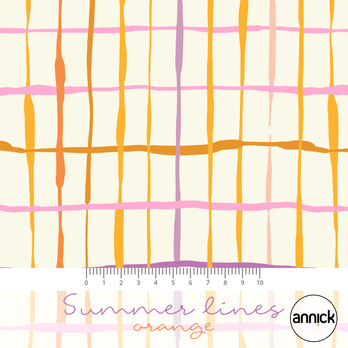 Bio Summersweat Stoff - Summer Lines - Annick, Kariert, Abstrakt, orange, Breite 150 cm Bio Summersweat Stoff - Summer Lines - Annick, Kariert, Abstrakt, orange, Breite 150 cm