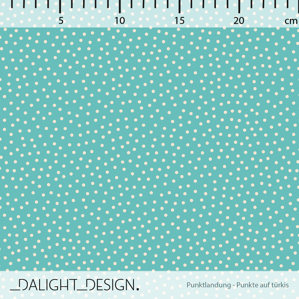 Bio Stoff - Punktlandung Punkte türkis