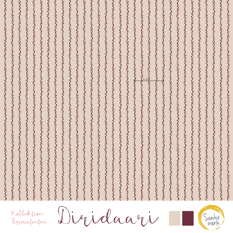 Bio Jersey Stoff - Diridaari - Sanktwerk, beige, Breite 150 cm Bio Jersey Stoff - Diridaari - Sanktwerk, beige, Breite 150 cm