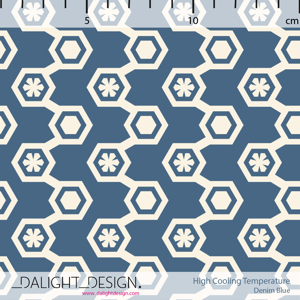 Bio Summersweat Stoff - High Cooling Temperature Denim Blue - DalightDesign, Geometrische Muster, blau, Breite 150 cm Bio Summersweat Stoff - High Cooling Temperature Denim Blue - DalightDesign, Geometrische Muster, blau, Breite 150 cm