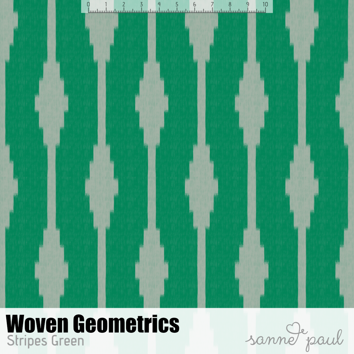 Bio Stoff - Woven Geometrics Stripes grün