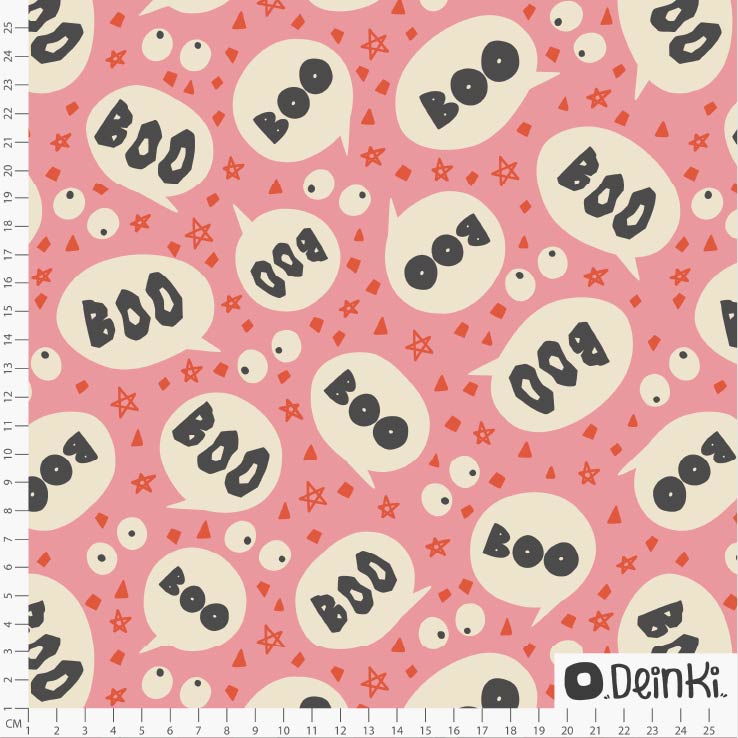 Bio Stoff - Monster Boo Rosa von Deinki in rosa