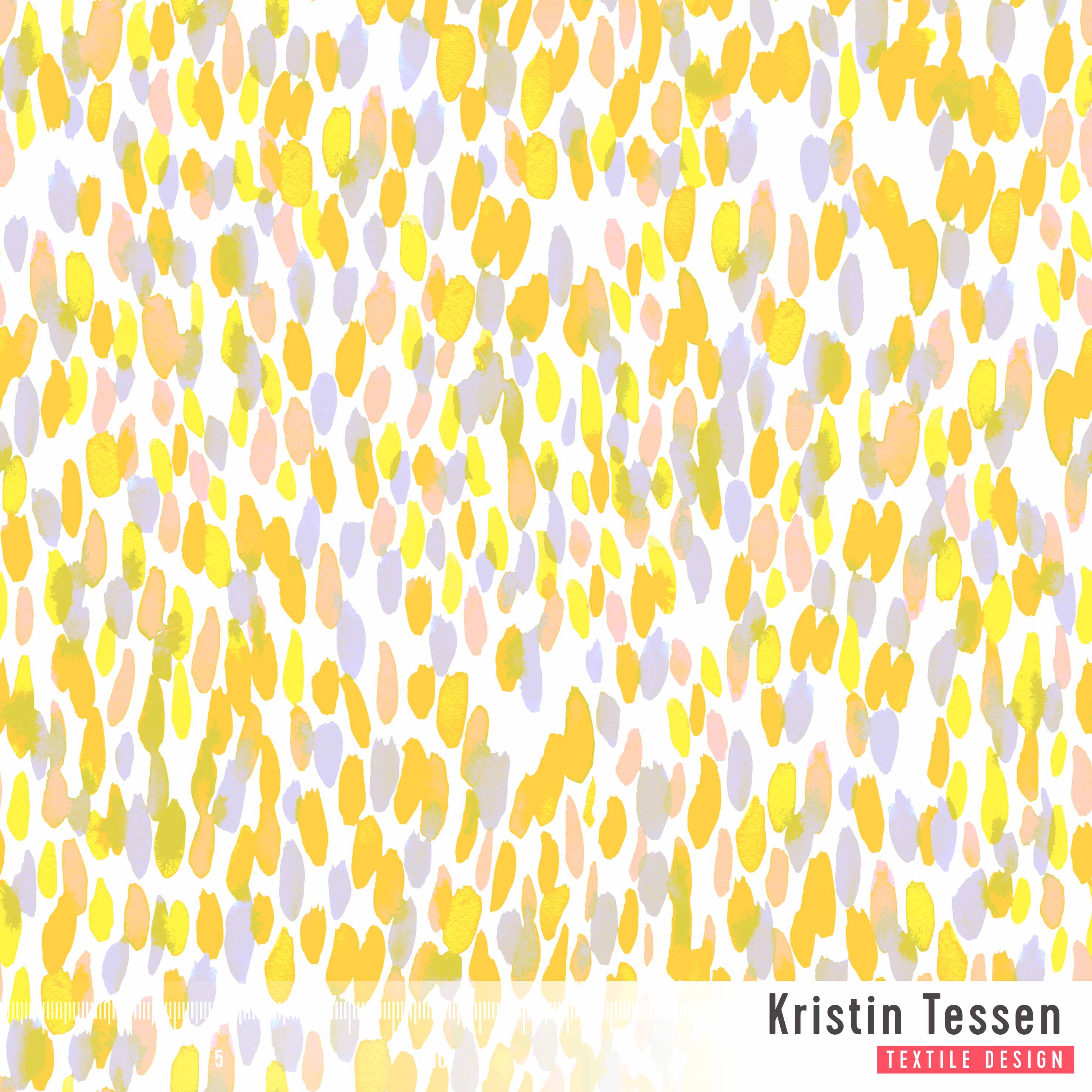Bio Stoff - Abstract Animal Dots Sunshine von Kristin Tessen in gelb