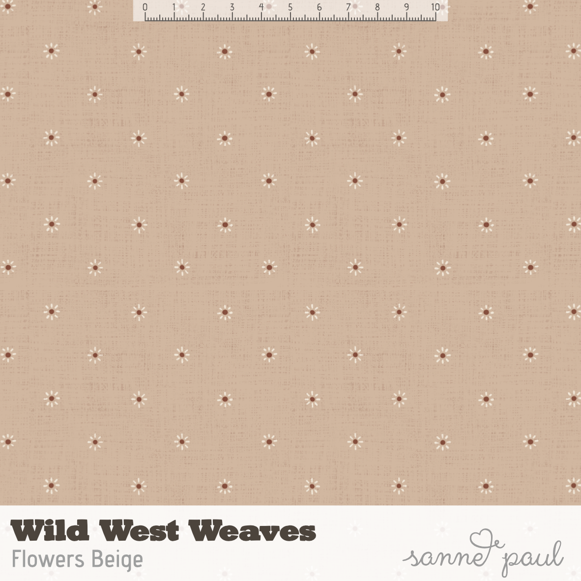 Bio Fabric - Wild West Weaves Flowers Beige by Sanne Paul in beige