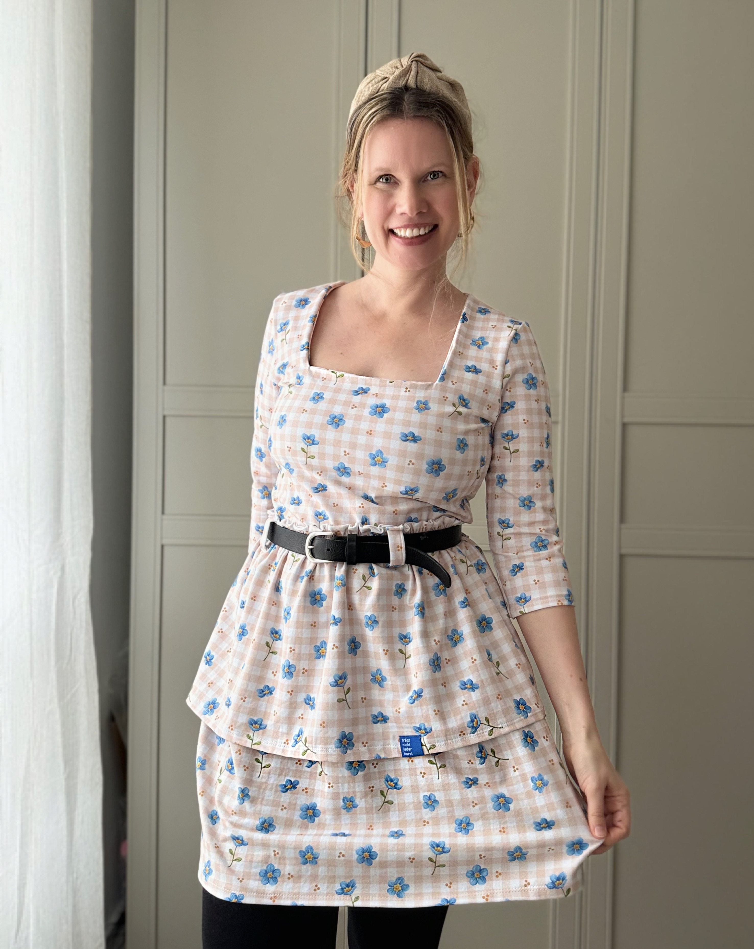 Organic Fabric - Vergissmeinnicht Vichy Karos peach