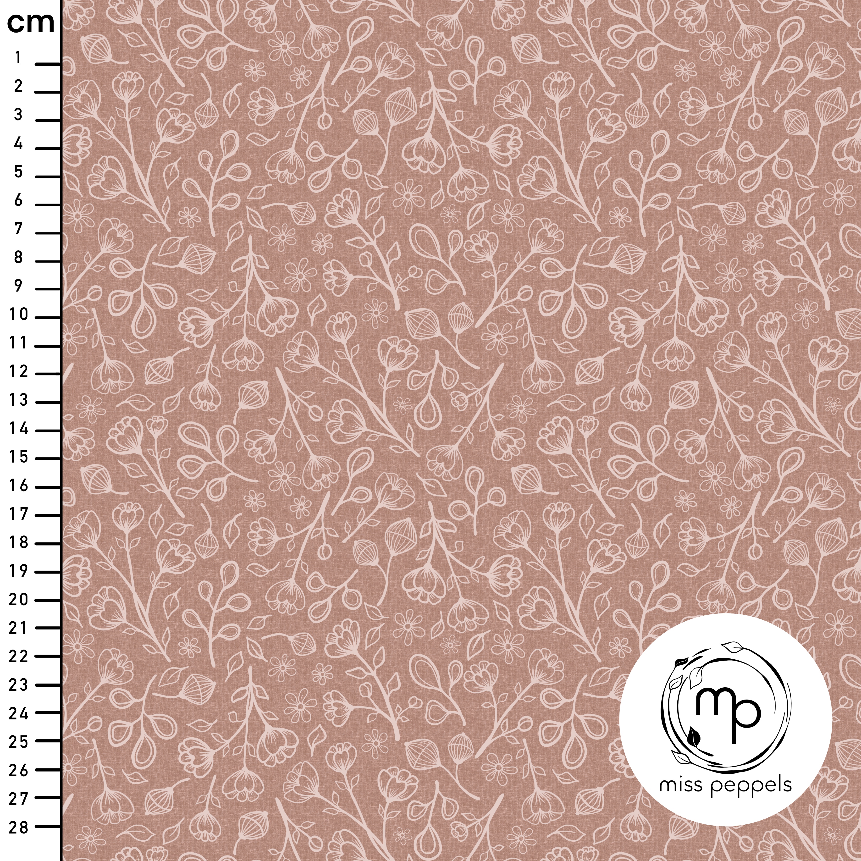 Bio Stoff - Blumenmeer Mocha Mousse von misspeppels in braun