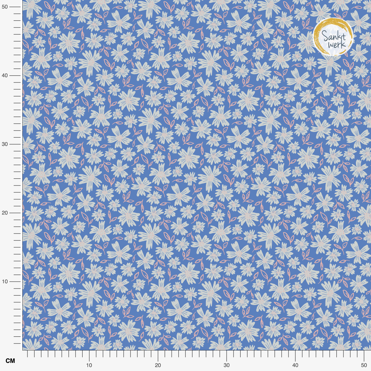 Organic fabric  - Savanna Garden blue
