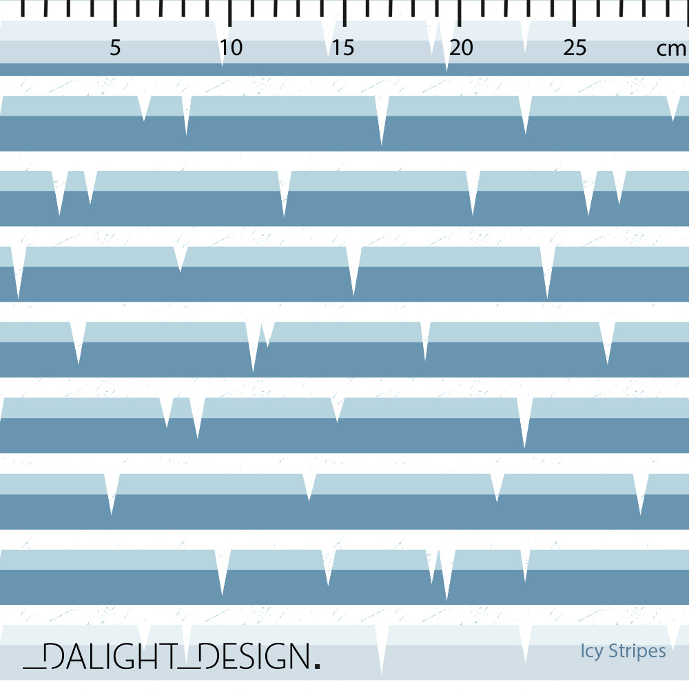 Bio Stoff  - Ice Stripes - DalightDesign, Winter, Streifen, blau