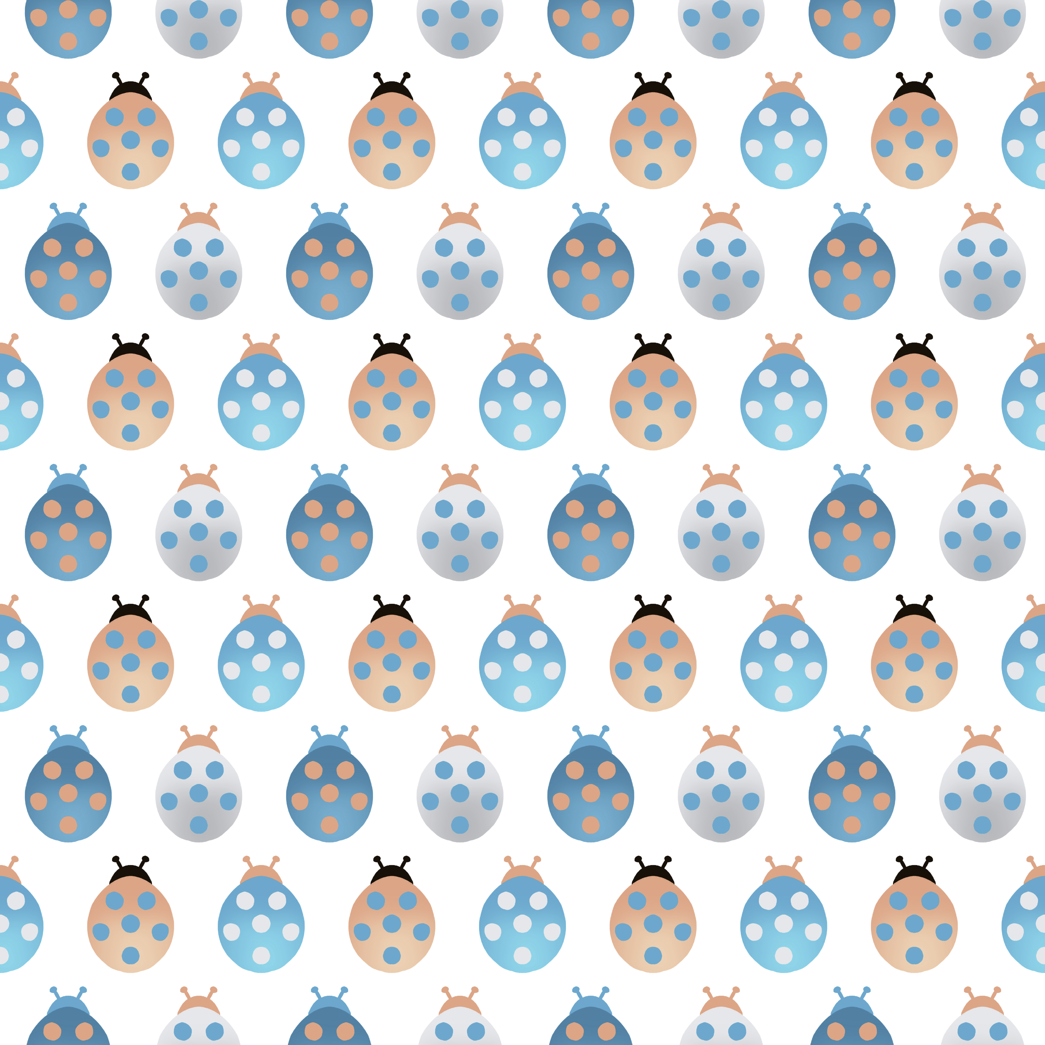 Bio Stoff  - Marienkäfer blau