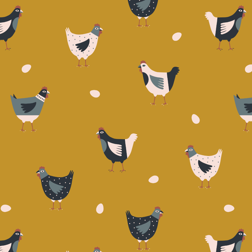 Scuba Stoff  -  Hühnerhof senf