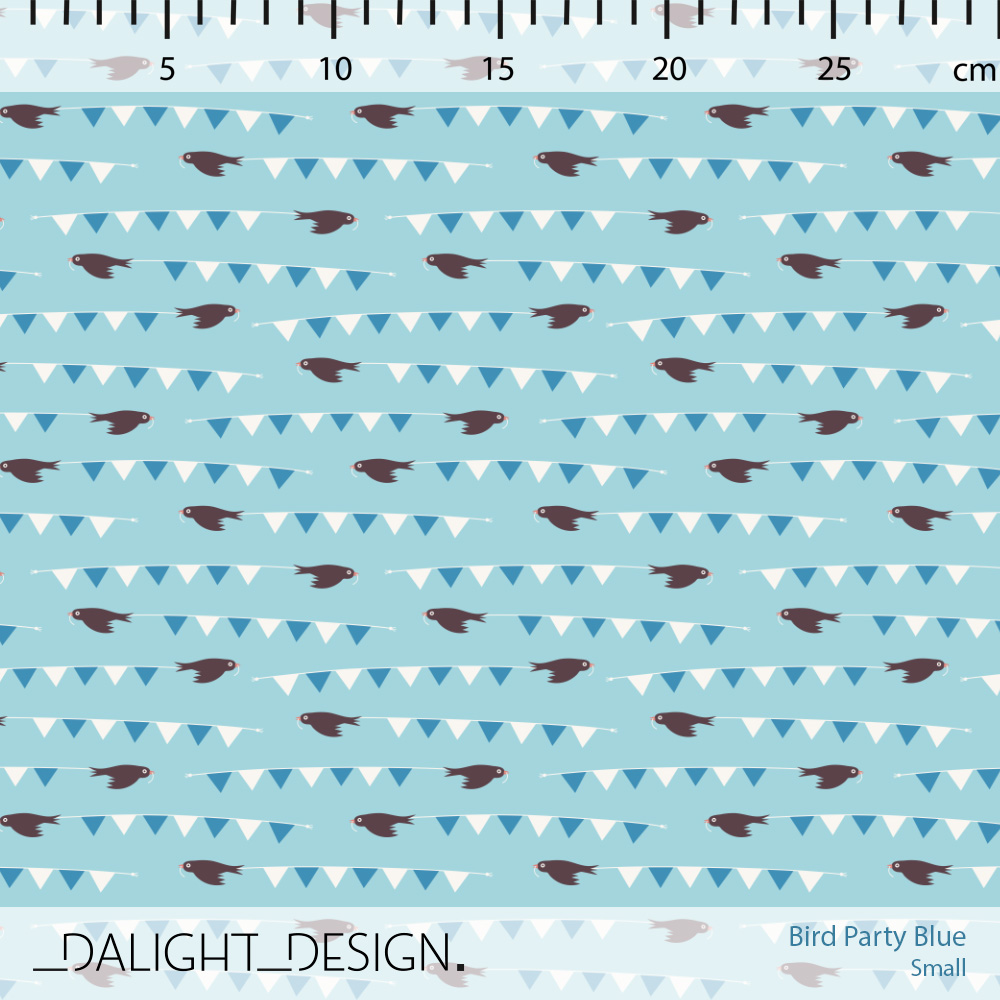 Bio Canvas Stoff - Bird Party Blue Small - DalightDesign, blau, Vögel, 100% Bio-Baumwolle Bio Canvas Stoff - Bird Party Blue Small - DalightDesign, blau, Vögel, 100% Bio-Baumwolle