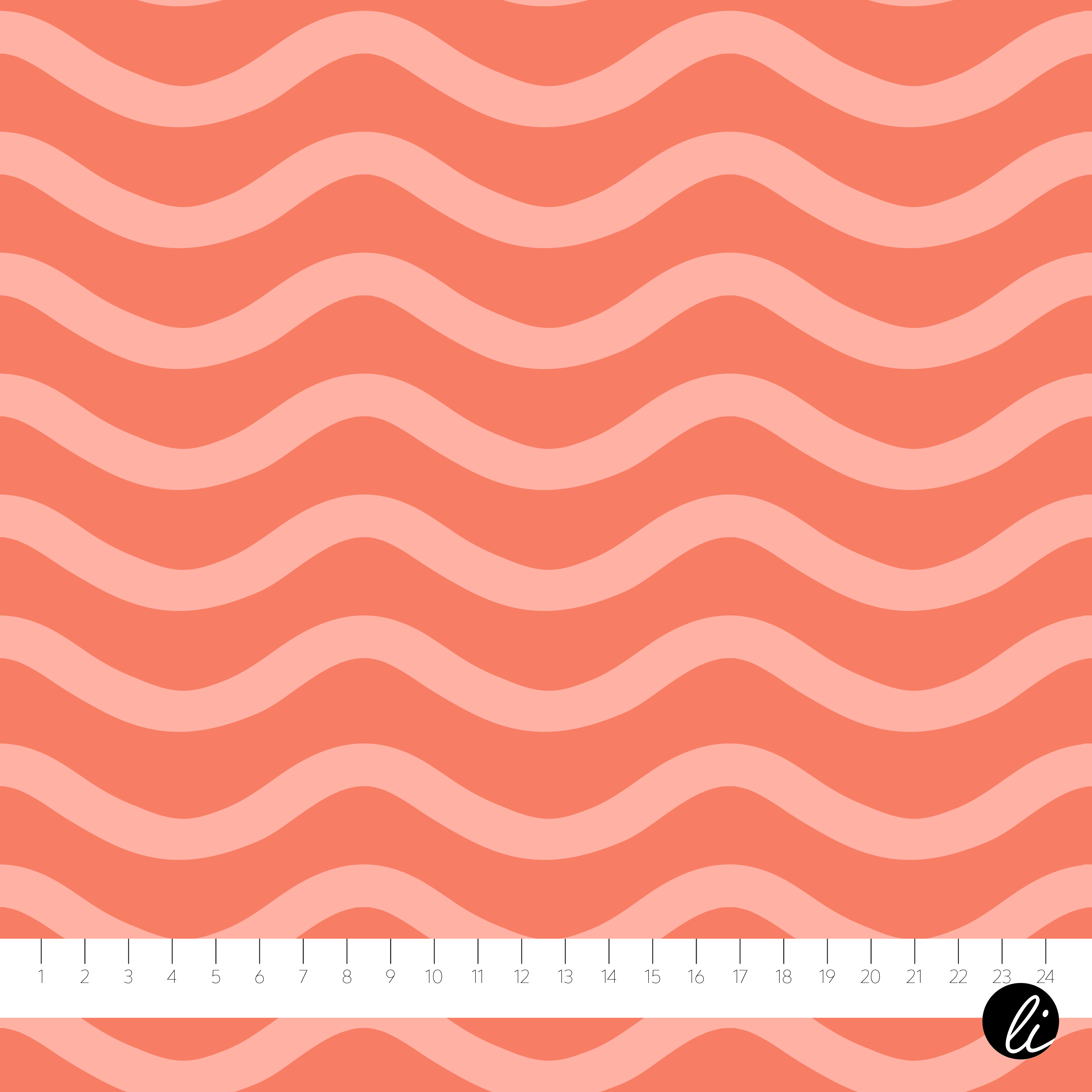 Bio Stoff - Welle Orange von Andrea Liesert in orange