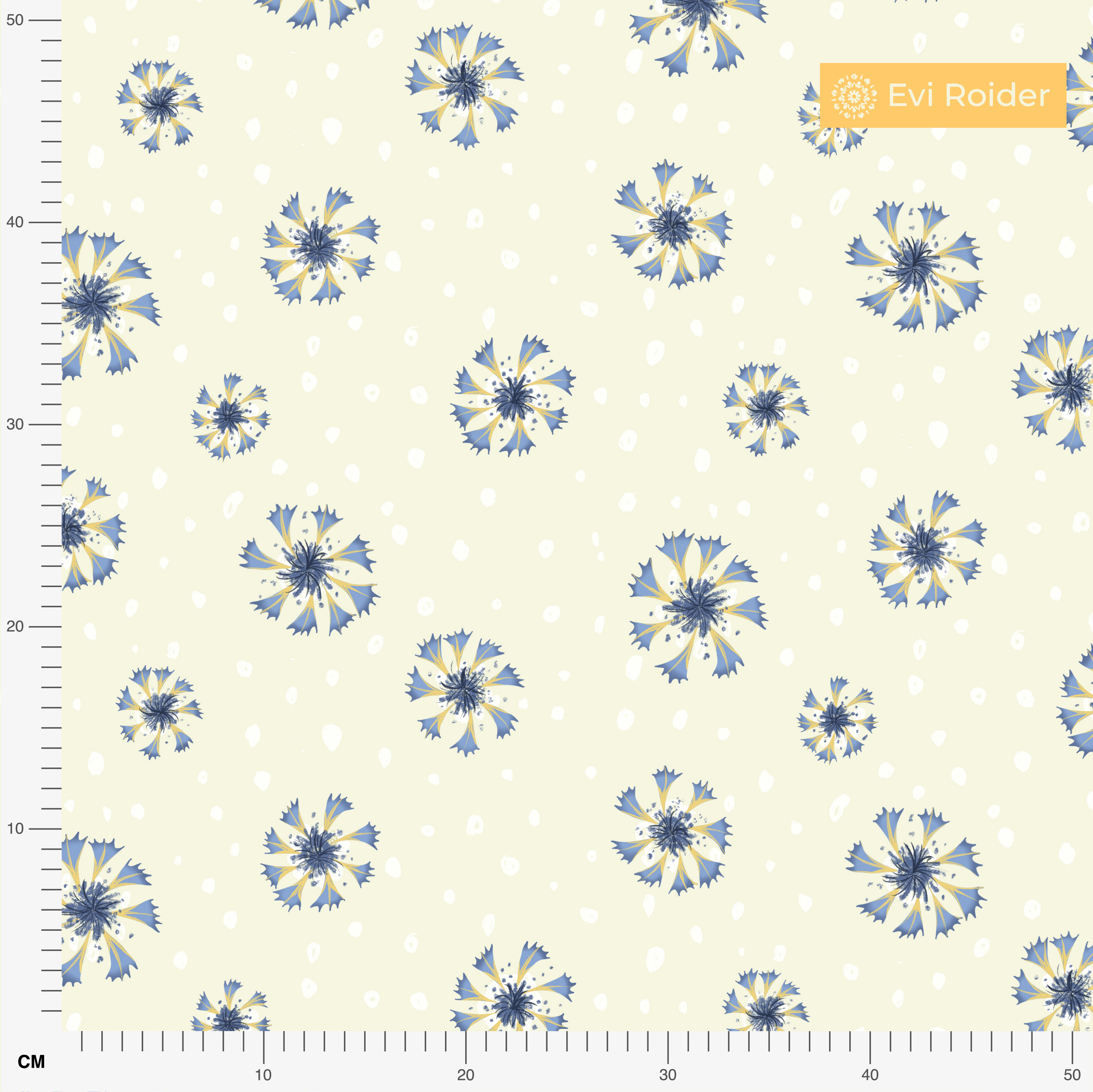 Organic fabric - Flockenblume Punkte natur